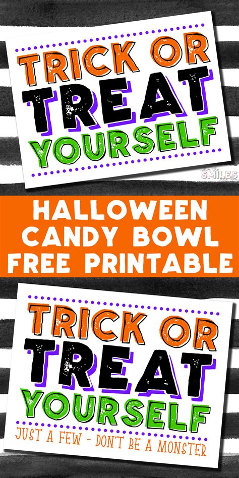 Printable Halloween Candy Bowl Signs